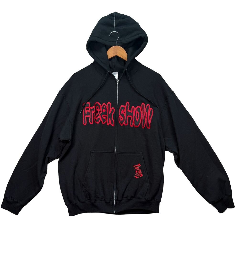 Rare Twiztid Fully Embroidered Freek Show Blood Face Insane Clown Zip Hoodie L